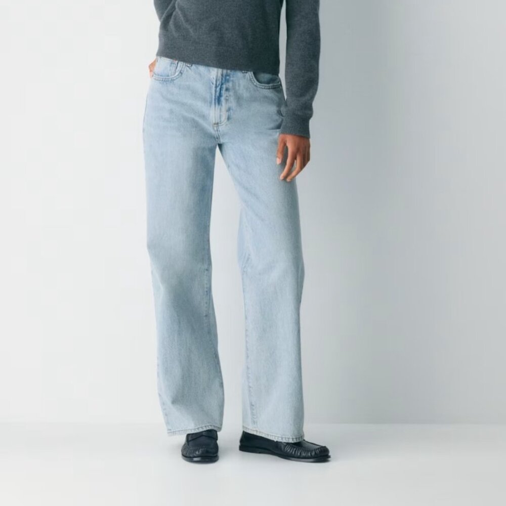 Denim Forum 100% organic cotton The Farrah Hi-Rise Wide Leg Jeans. Size 25